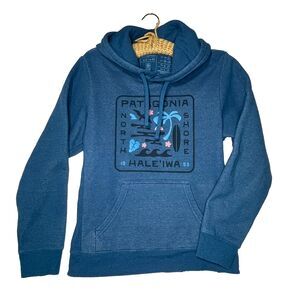 Patagonia Haleiwa North Shore Hoodie Small Blue Surf Hawaii Limited Rare Graphic